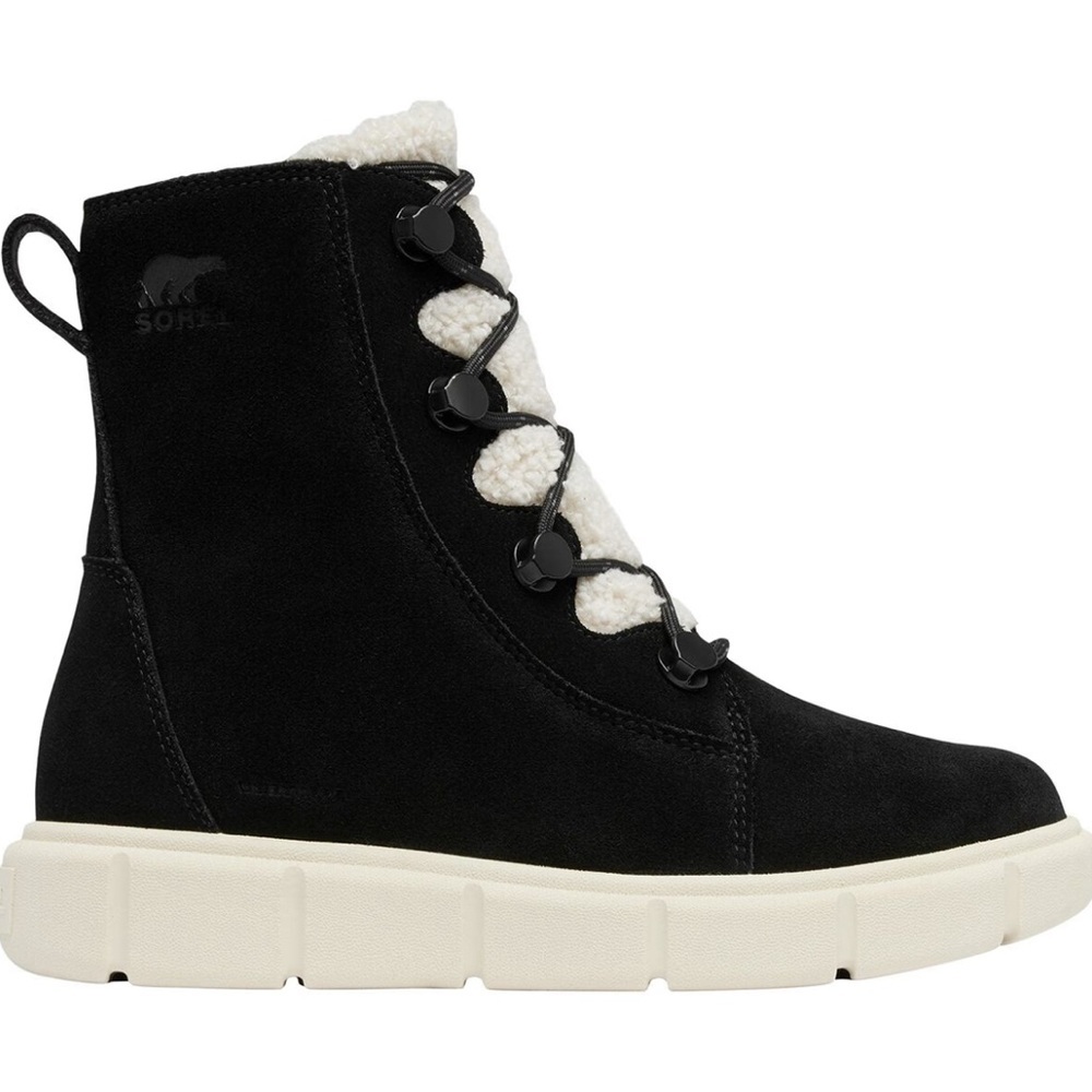 Sorel Womens  Platform Black and Cream Boots Size 10 SB-45